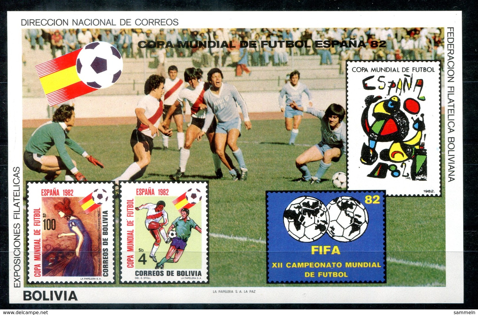 5069 - BOLIVIEN - Block 124 ** - FUSSBALL / FOOTBALL / SOCCER - Bolivien