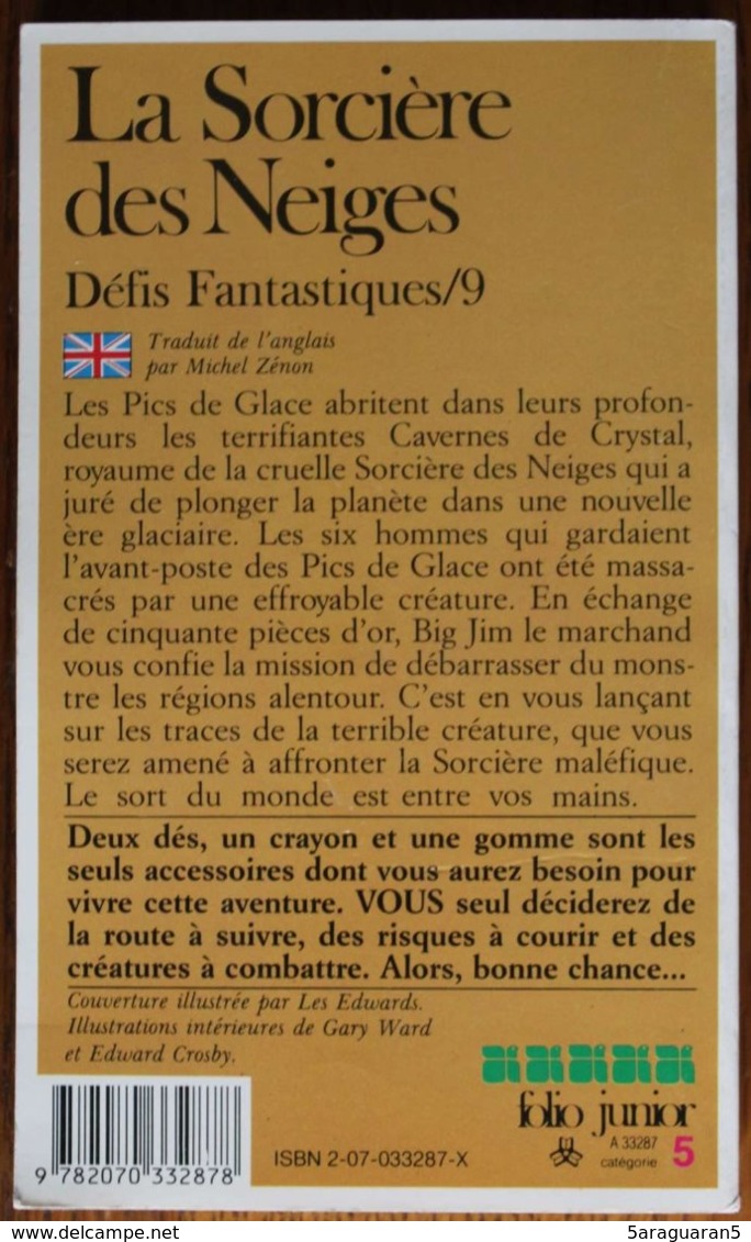 LDVELH - DEFIS FANTASTIQUES - 9 - La Sorcière Des Neiges - Gallimard 1994 - Autres & Non Classés