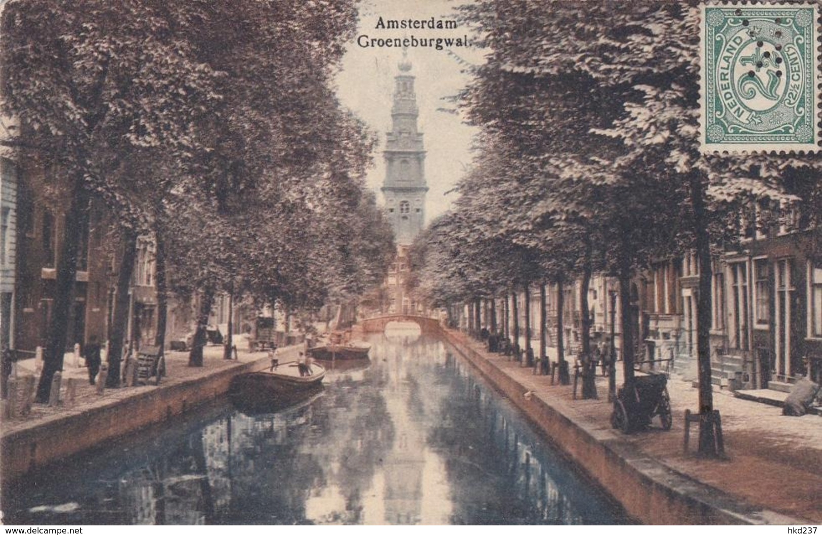 Amsterdam Groeneburgwal # 1913 Schepen Volk Pz Voorzijde Uitg.Brouwer  119 - Amsterdam