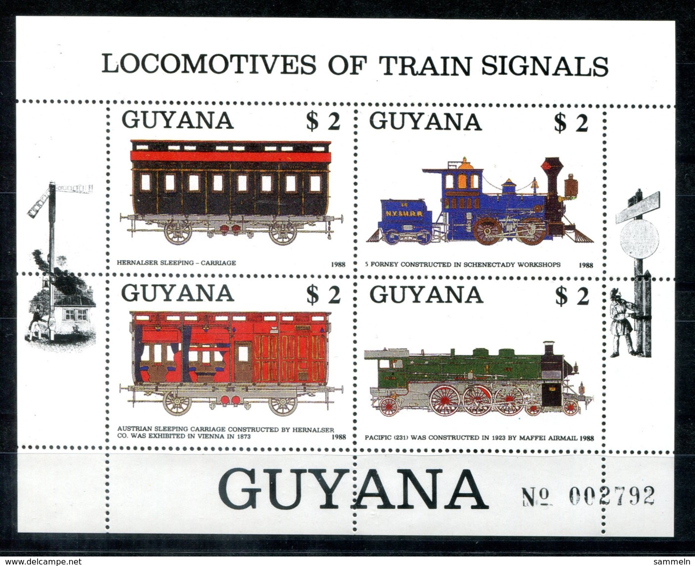 5079 - GUYANA - Kleinbogen 2475-2478 ** - EISENBAHN / RAILWAY - Guyana (1966-...)