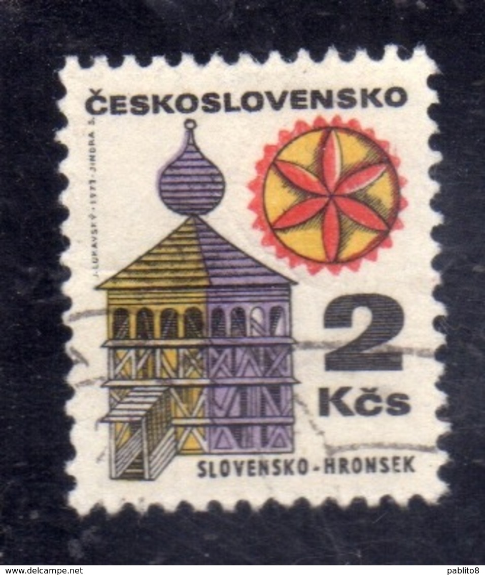 CZECHOSLOVAKIA CESKOSLOVENSKO CECOSLOVACCHIA 1971 1972 BELL TOWER HRONSEK CAMPANILE 2k USED USATO OBLITERE' - Usati