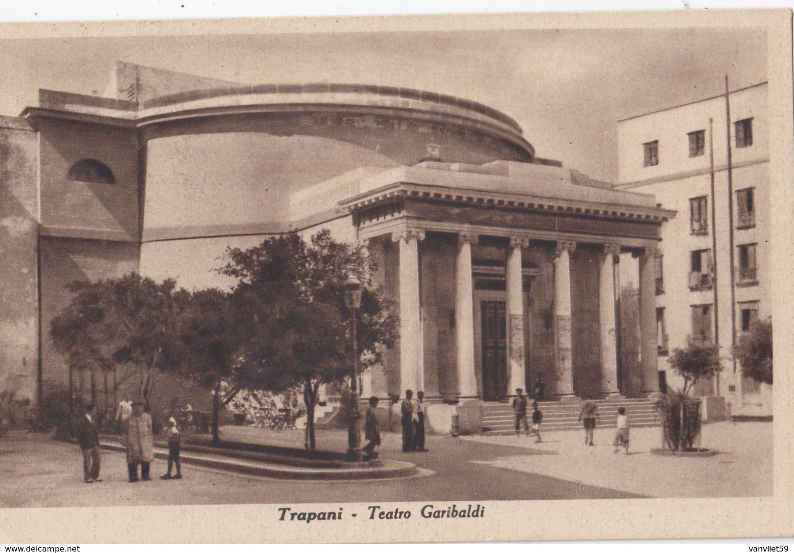 TRAPANI-TEATRO GARIBALDI-CARTOLINA VIAGGIATA IL 5-5-1940 - Trapani