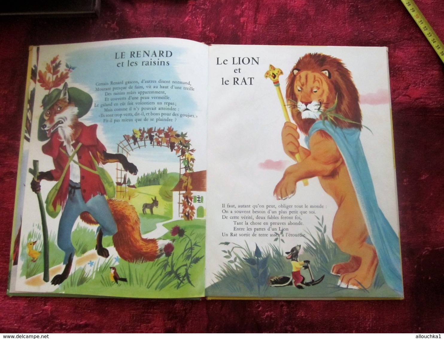 1964 LES FABLES DE LA FONTAINE IMAGES DE ROMAIN SIMON  GRAND ALBUM HACHETTE TOURS