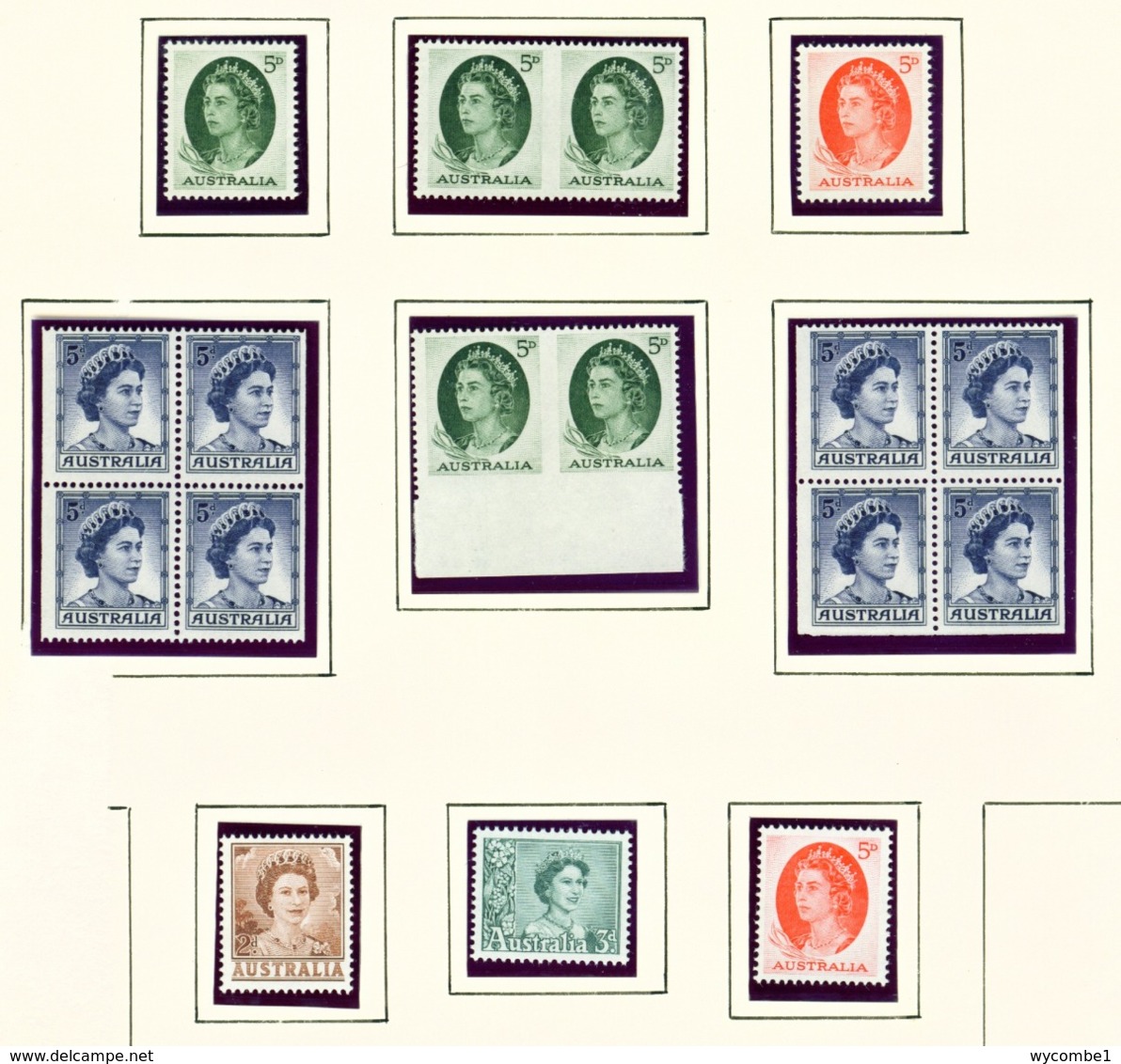 AUSTRALIA  -  1959-63 Page Of Unmounted/Never Hinged Mint - Mint Stamps