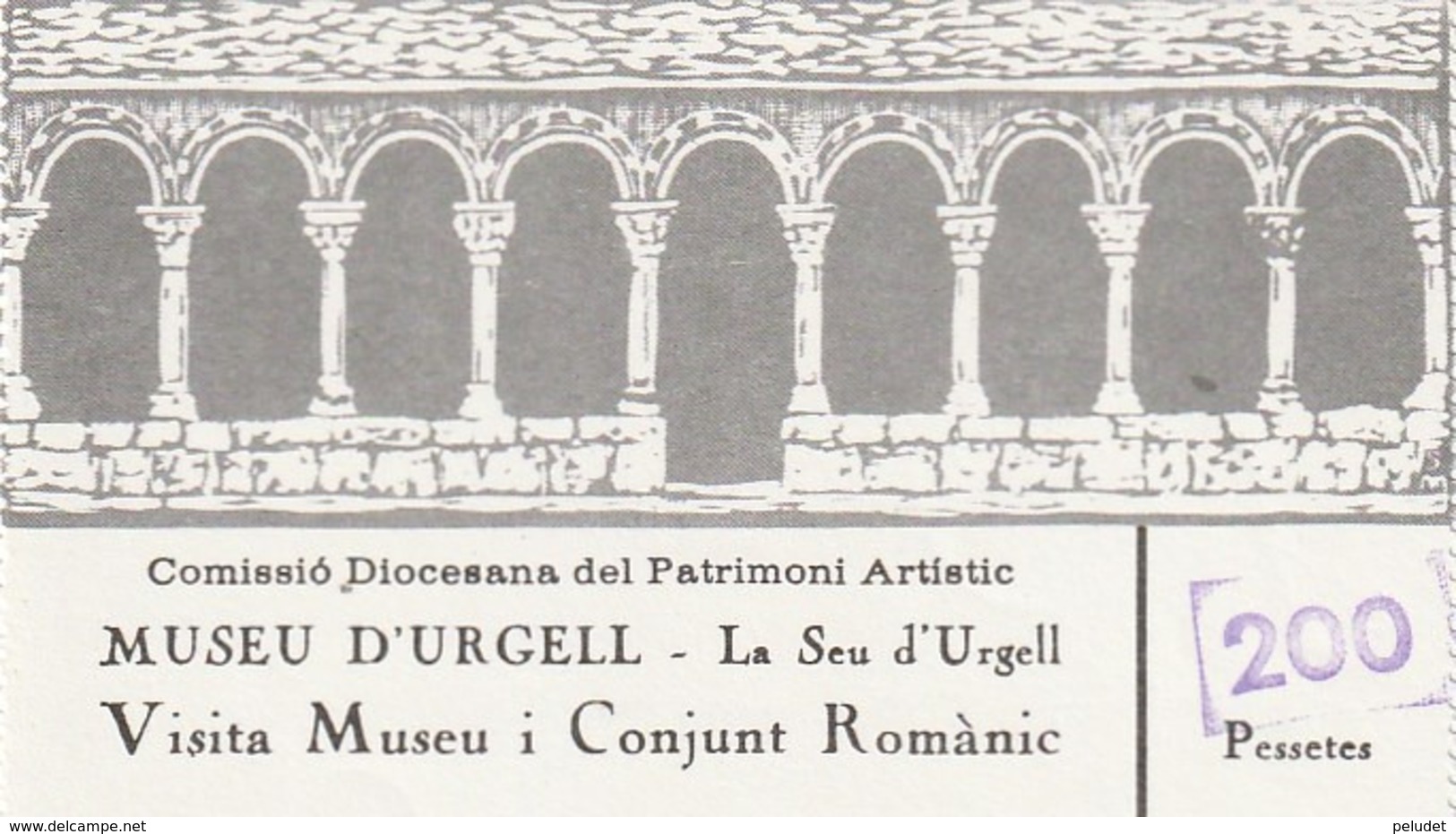 TICKET - ENTRADA / MUSEU D'URGELL - LA SEU D'URGELL  1988 - Eintrittskarten