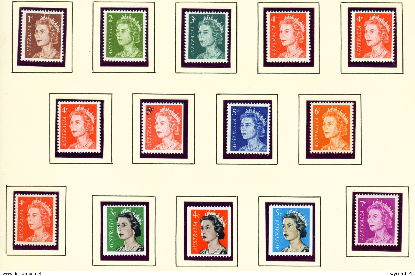 AUSTRALIA  -  1966 Page Of Decimal Definitives Unmounted/Never Hinged Mint - Mint Stamps