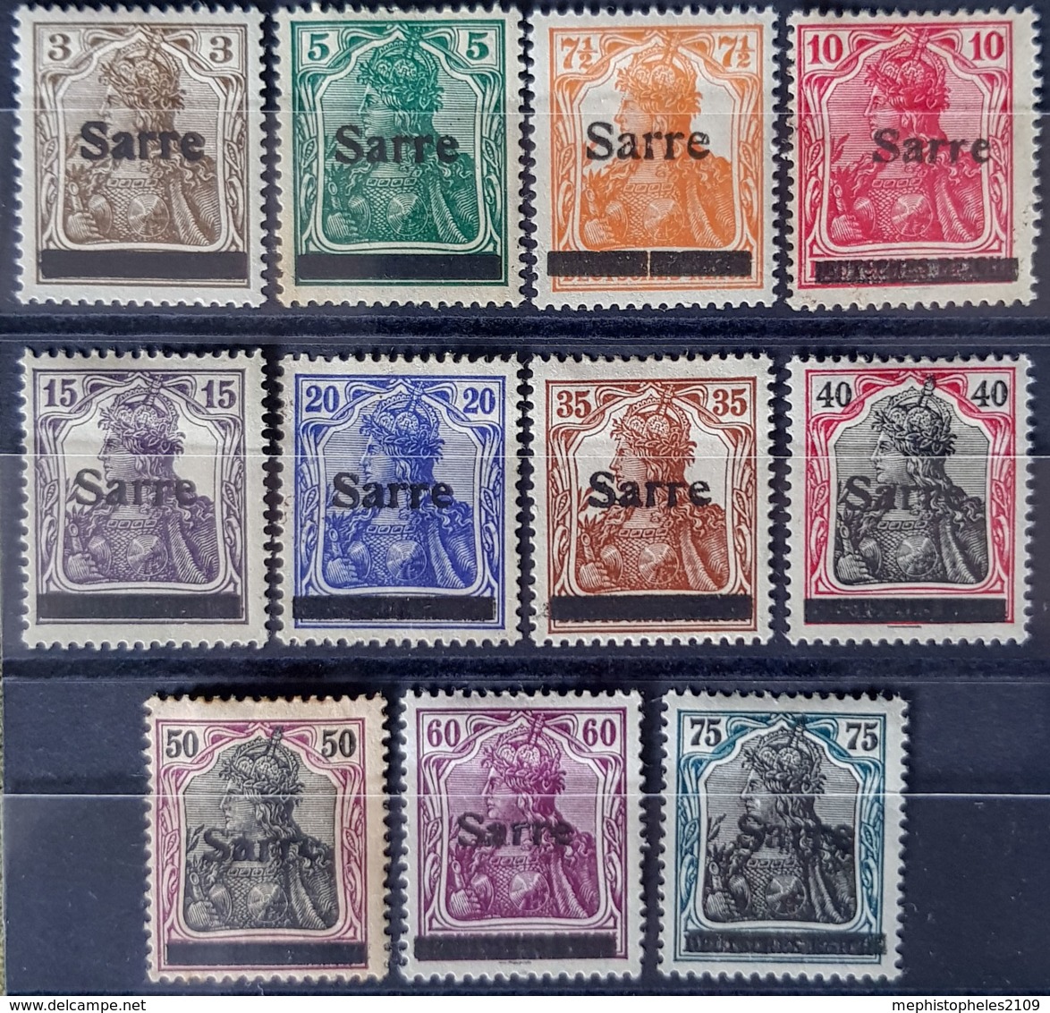SARRE / SAARGEBIET 1920 - MLH - Mi 3, 4, 5, 6, 7, 8, 11, 12, 13, 14, 15 - Neufs