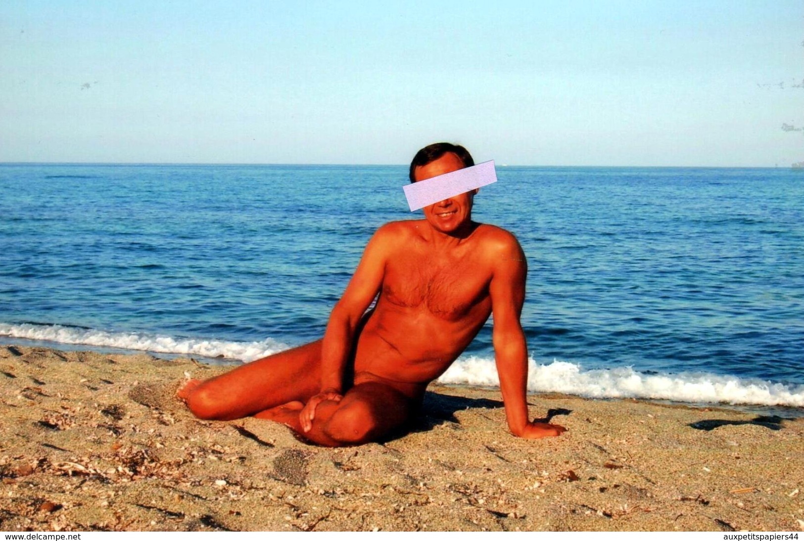 Retirage Photo FKK & Homme Nu Sur La Plage - Gay & Playboy Bronzé On The Beach - Other & Unclassified