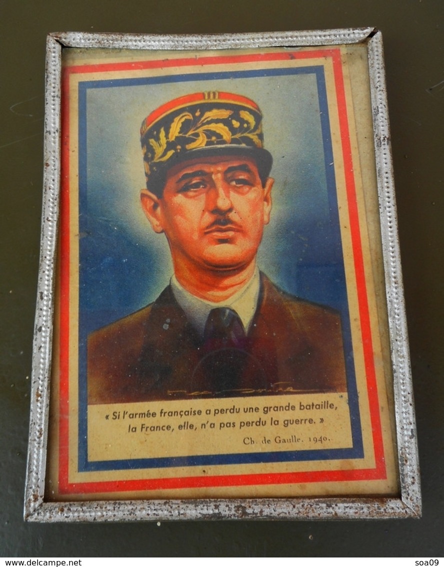 Cadre Portrait Du Général De Gaulle WW2 - 1939-45