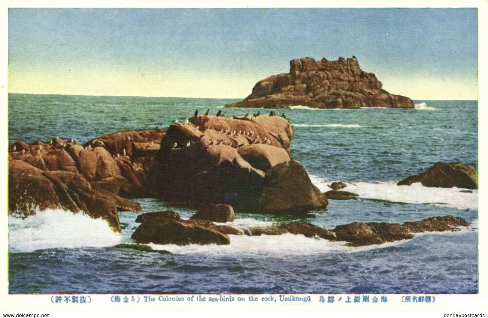 North Korea Coree, UMIKONGO, Sea-Birds On The Rocks Of Umi-kongo (1910s) Postcard - Corea Del Nord