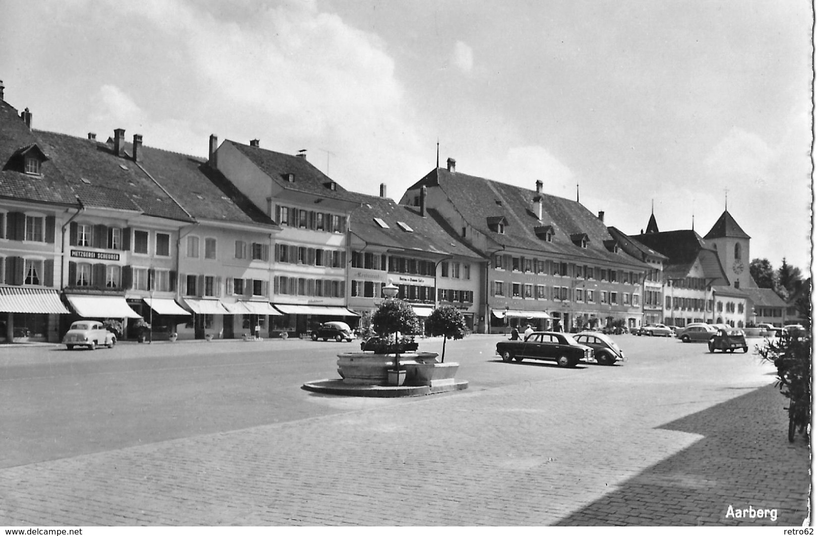 AARBERG → Hauptplatz Mit Oldtimer, Fotokarte Ca.1955 - Aarberg