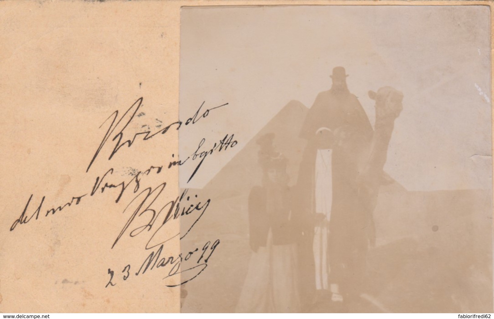 INTERO POSTALE EGITTO NON PERFETTO 1899 TIMBRO ARRIVO MONCALIERI-FOTO SUL RETRO (VX143 - 1866-1914 Khedivato Di Egitto
