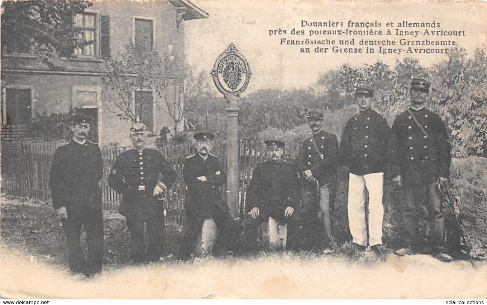 Thème:    Métier.  Douanier. Frontière Igney Avricourt . Gendarmes Français Et Allemands(Sans Feuillet Interm.Voir Scan) - Polizia – Gendarmeria