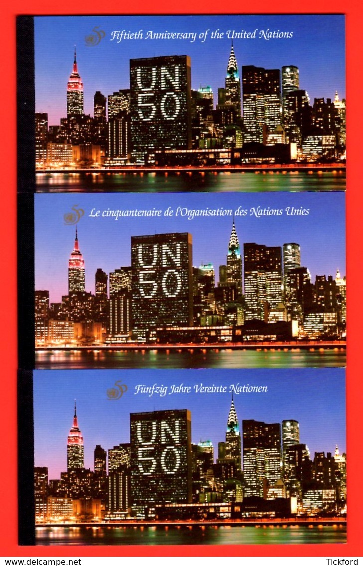 NATIONS-UNIES - 1995 - NEUFS** LUXE/MNH - LOT DE 3 CARNETS DE PRESTIGE COMPLETS - 3 BUREAUX - Booklets - Gemeinschaftsausgaben New York/Genf/Wien