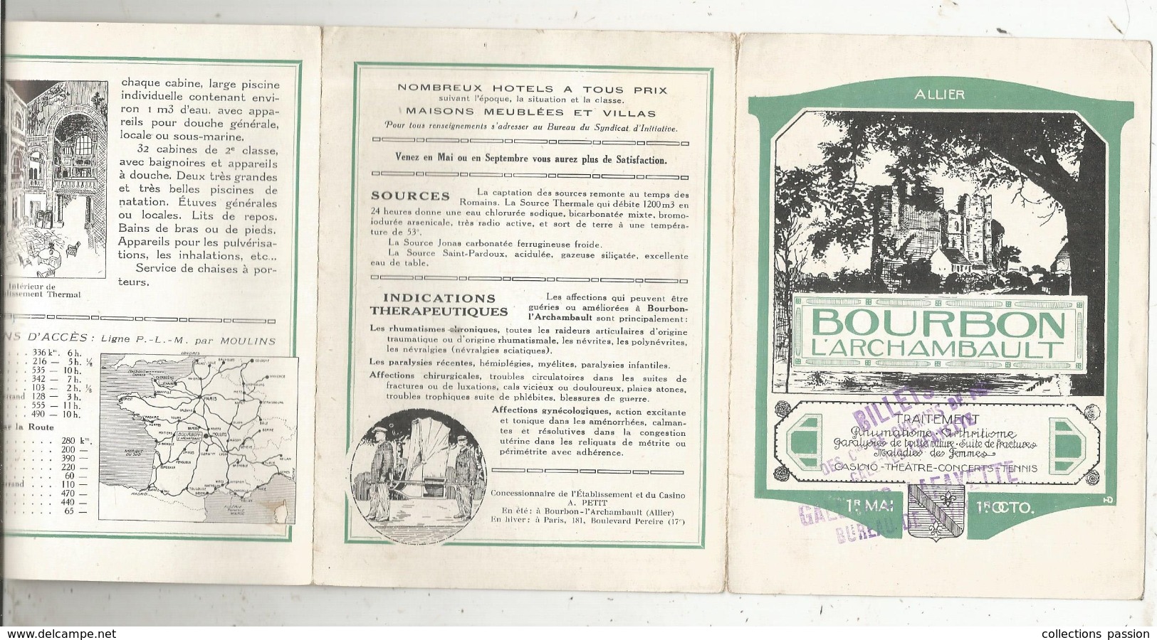 Dépliant Touristique 7 Pages , Allier , BOURBON L'ARCHAMBAULT, 5 Scans , Frais Fr 1.95e - Dépliants Touristiques