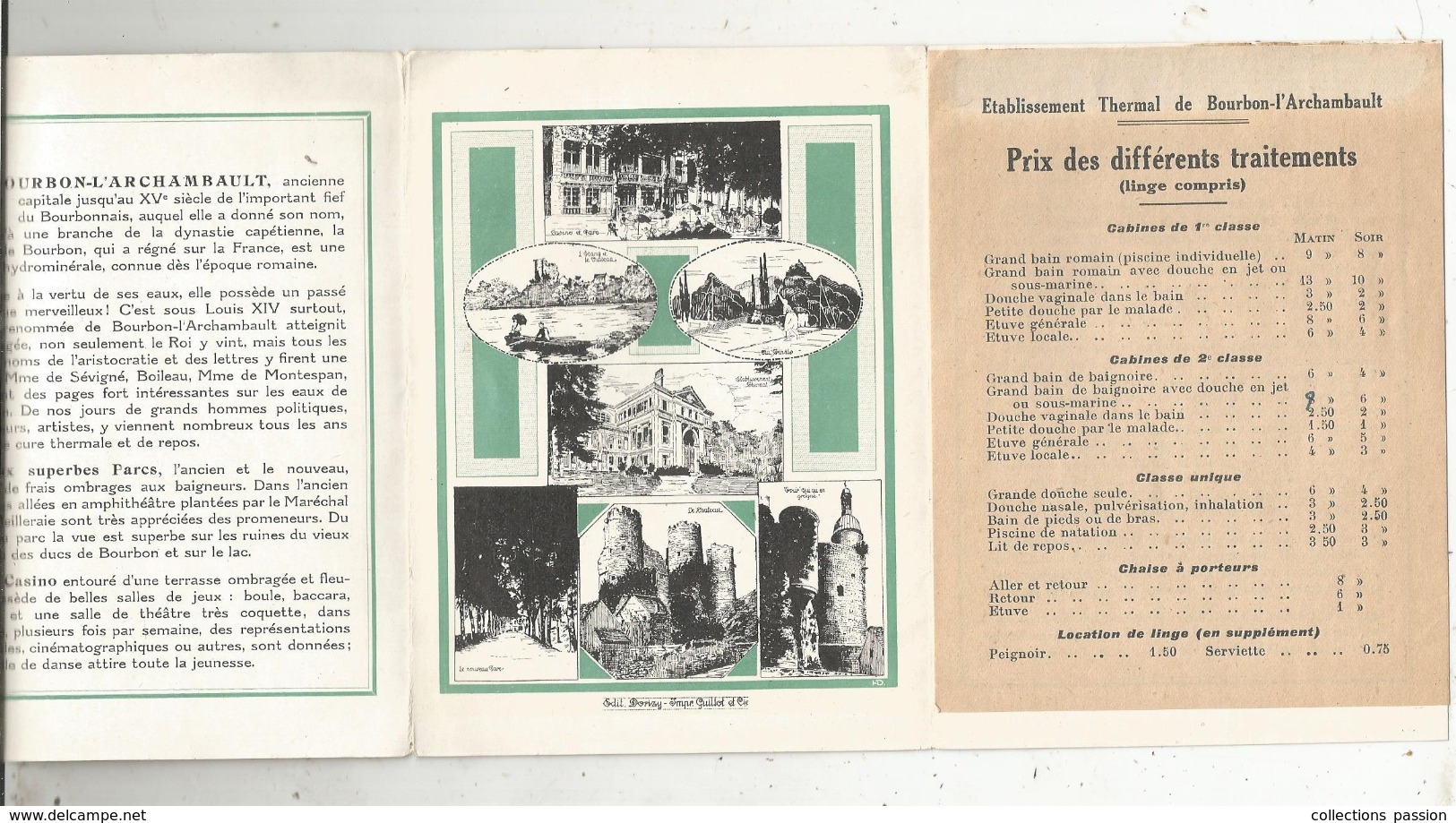 Dépliant Touristique 7 Pages , Allier , BOURBON L'ARCHAMBAULT, 5 Scans , Frais Fr 1.95e - Dépliants Touristiques