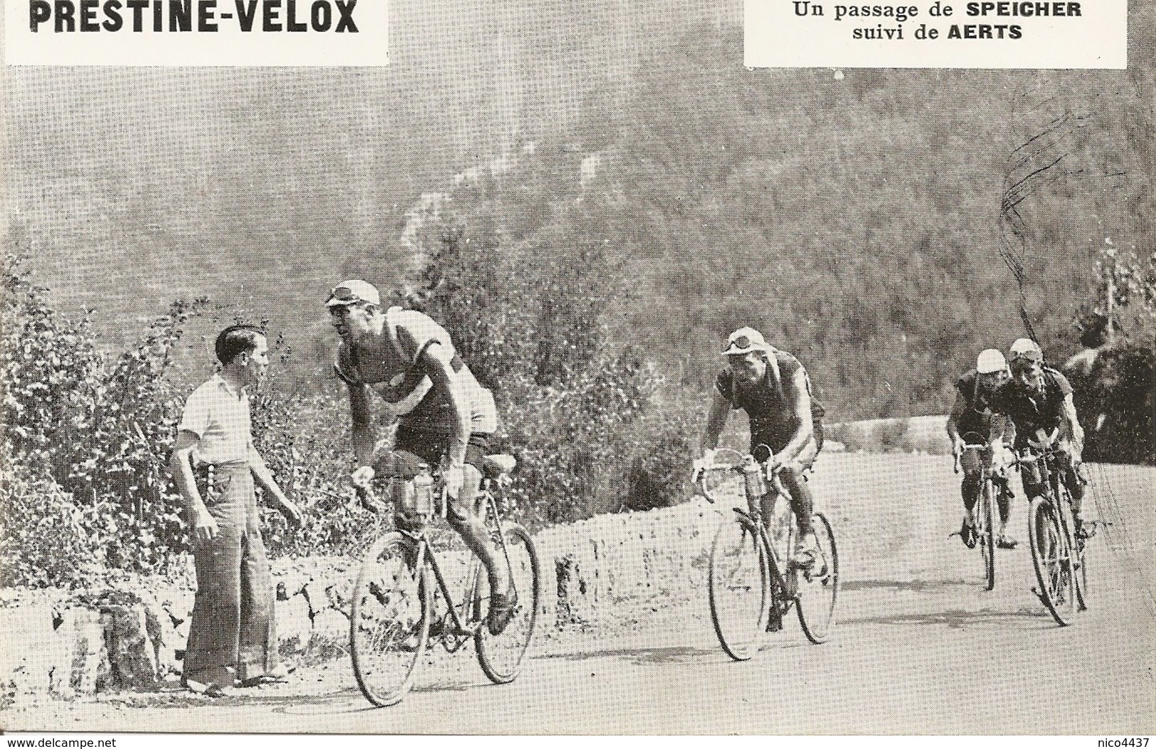 Photo Tour De France Cycliste 1933 Etape Nice  Sospel Cannes Speicher Suivi De Aerts - Cycling