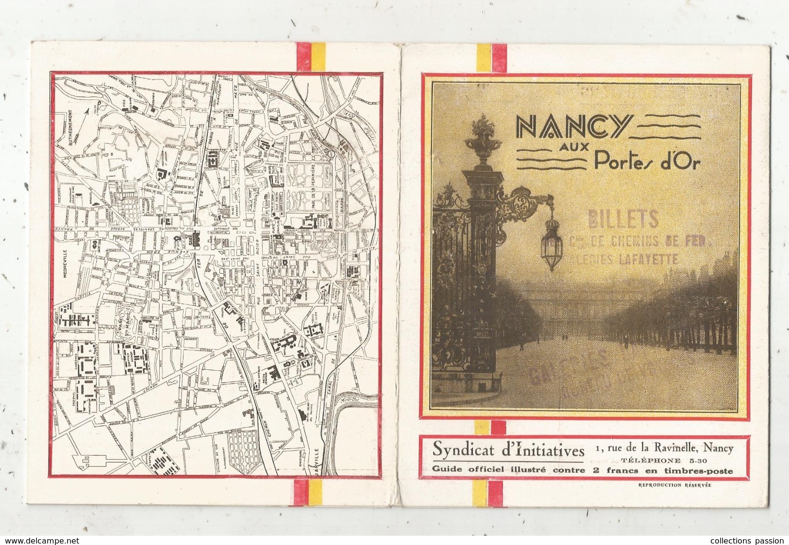 Dépliant Touristique 8 Pages , NANCY Aux Portes D'Or , Plan , 4 Scans , Frais Fr 1.95e - Dépliants Touristiques