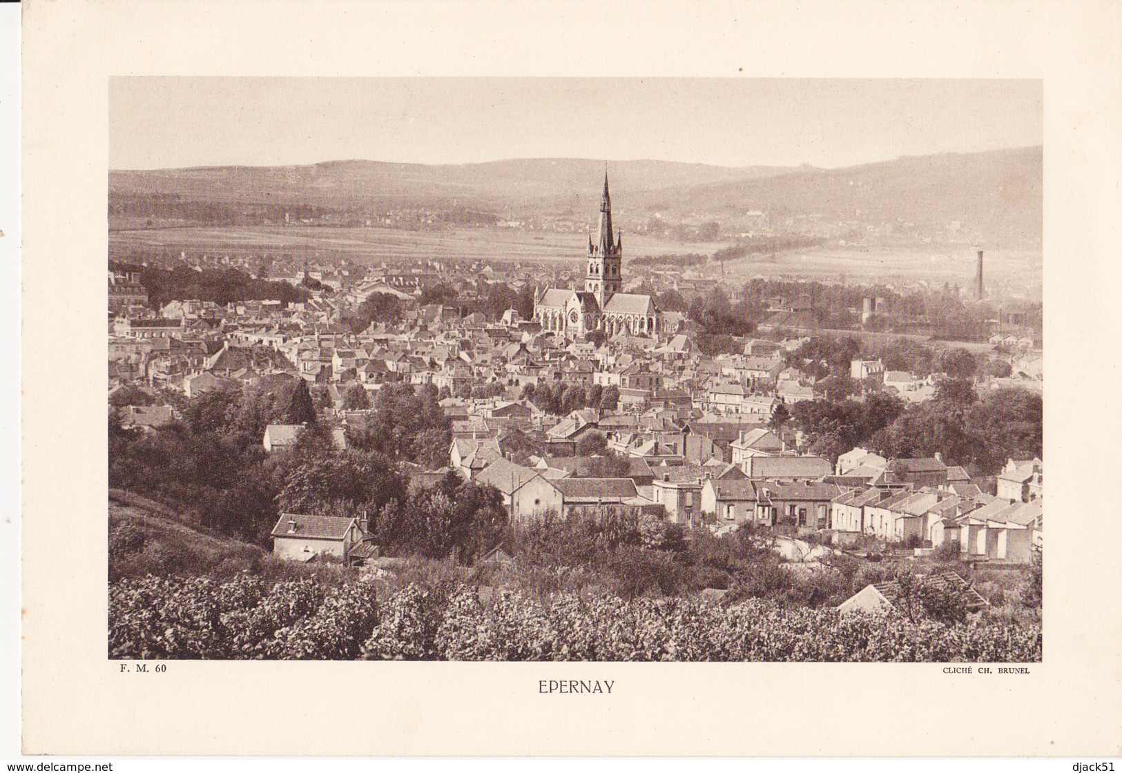 Grande Photo (Phototypie, Héliogravure) - F.M. 60 /  EPERNAY (Village Champagne) - Cliché CH. BRUNEL - Non Classificati