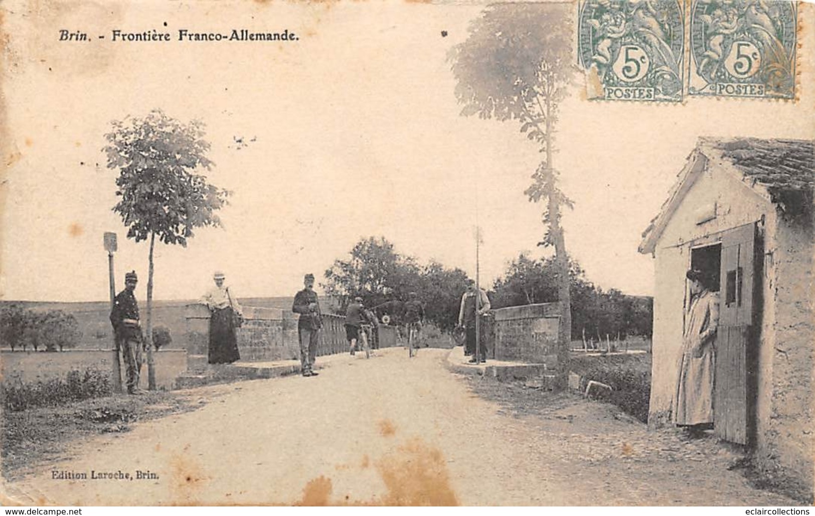 Thème:    Métier.  Douanier. Frontière Franco Allemande. Brin  Gendarmes Français Et Allemands          (Voir Scan) - Police - Gendarmerie