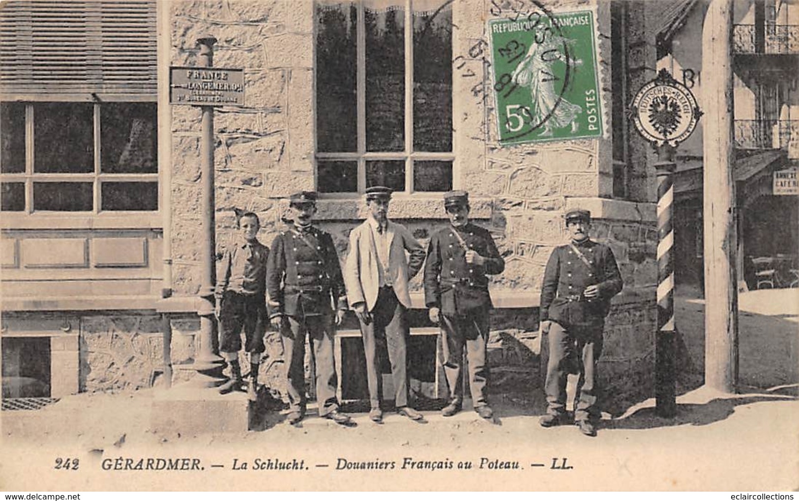 Thème:    Métier. Douanier. Frontière Franco Allemande.Col De La Schlucht  Gendarmes Français Et Allemands 4 (Voir Scan) - Police - Gendarmerie