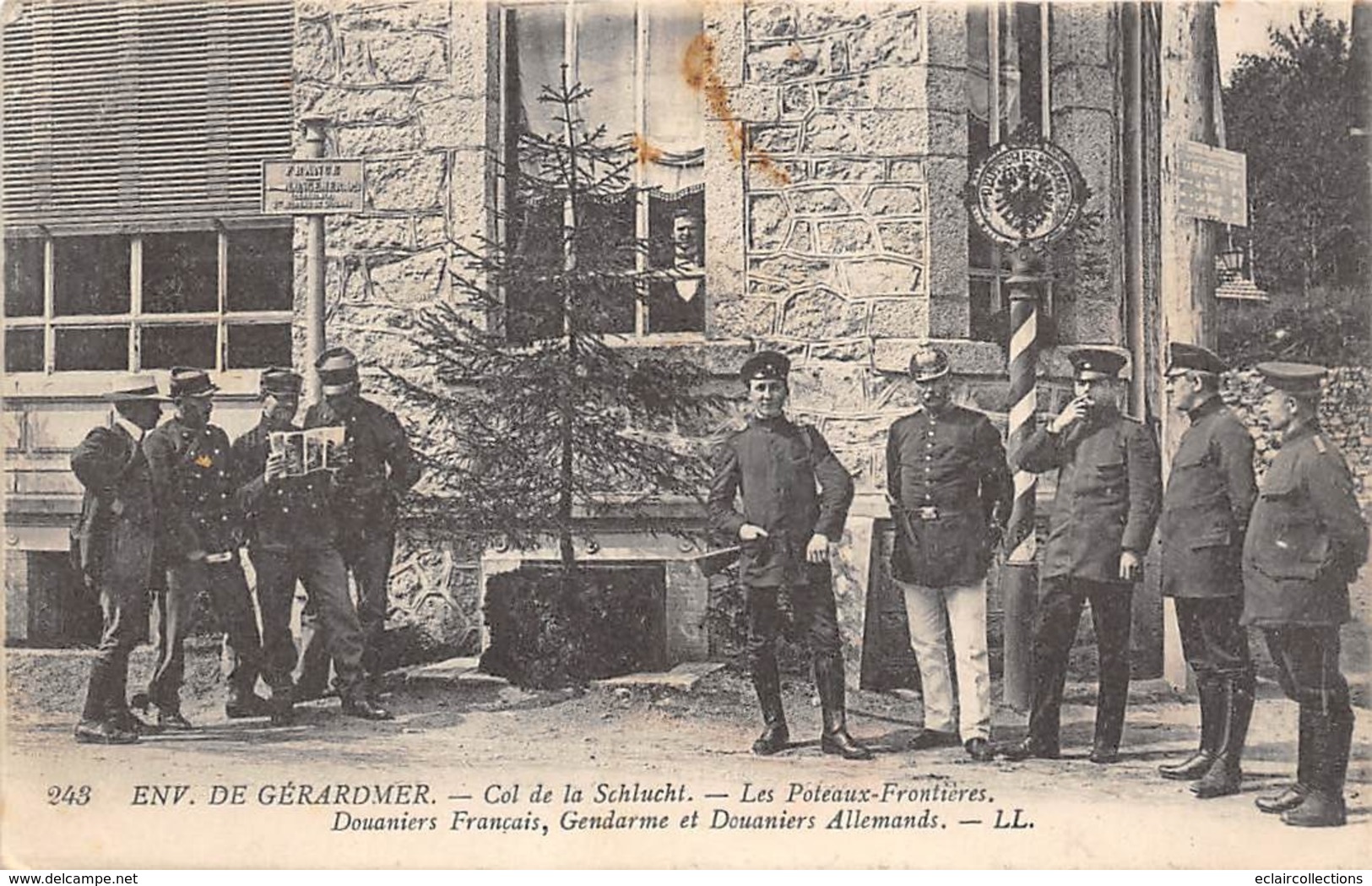 Thème:    Métier. Douanier. Frontière Franco Allemande.Col De La Schlucht  Gendarmes Français Et Allemands 5 (Voir Scan) - Polizia – Gendarmeria