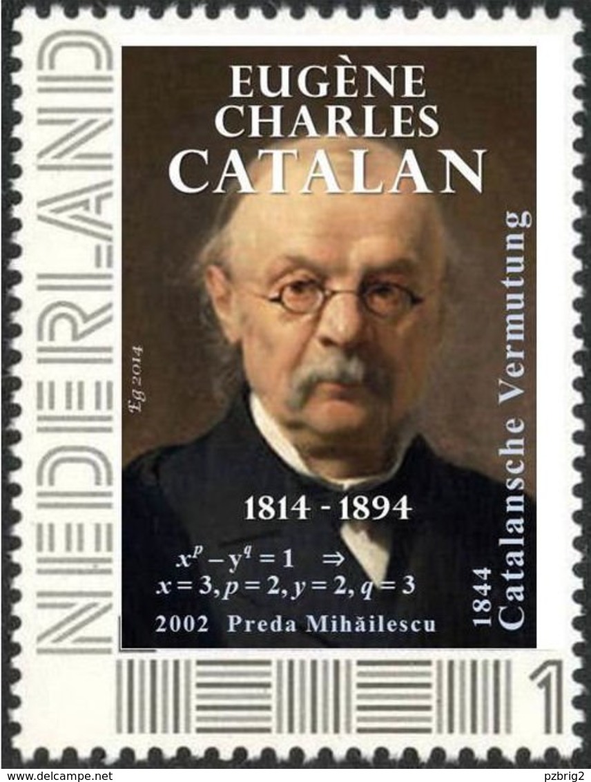 CATALAN, E.C. - Belgian Mathematician - Catalan Conjecture, Preda Mih&#x103;ilescu - Mathematics - Individual Stamp - Sonstige & Ohne Zuordnung