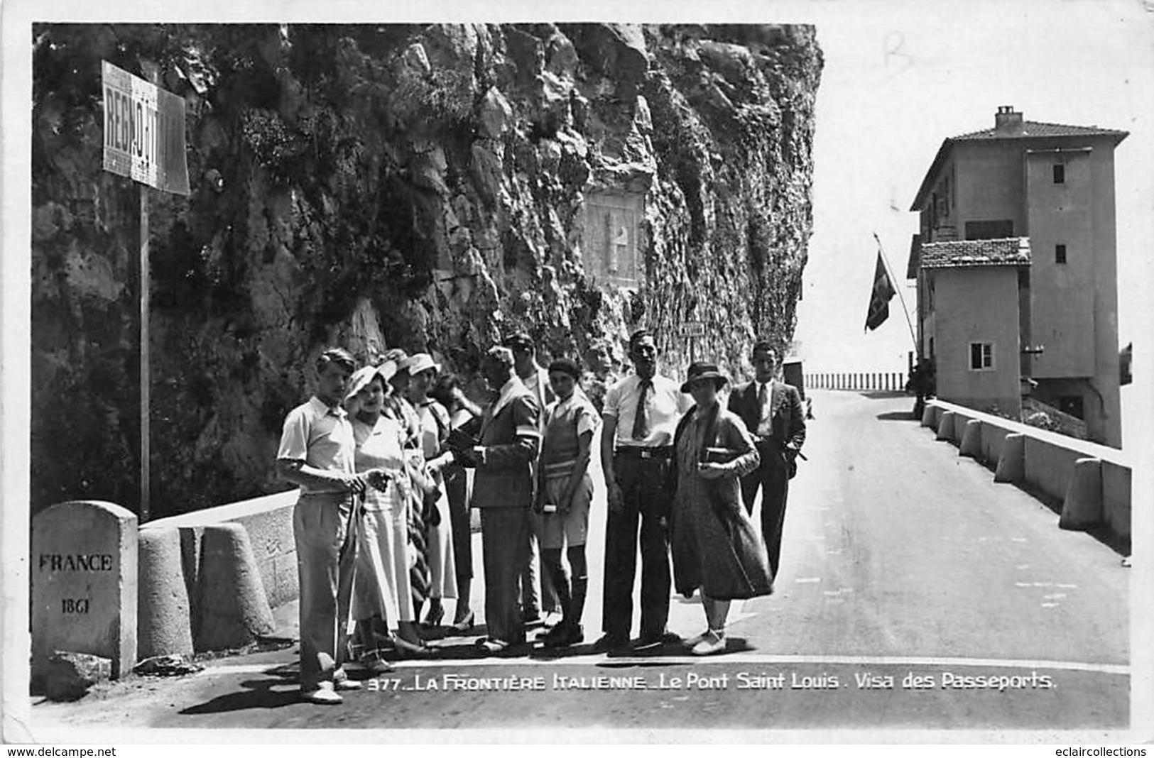 Thème:    Métier. Douanier. Frontière Franco Italienne  Ventimiglia  Pont St Louis   Gendarmes Et Douaniers  (Voir Scan) - Polizia – Gendarmeria