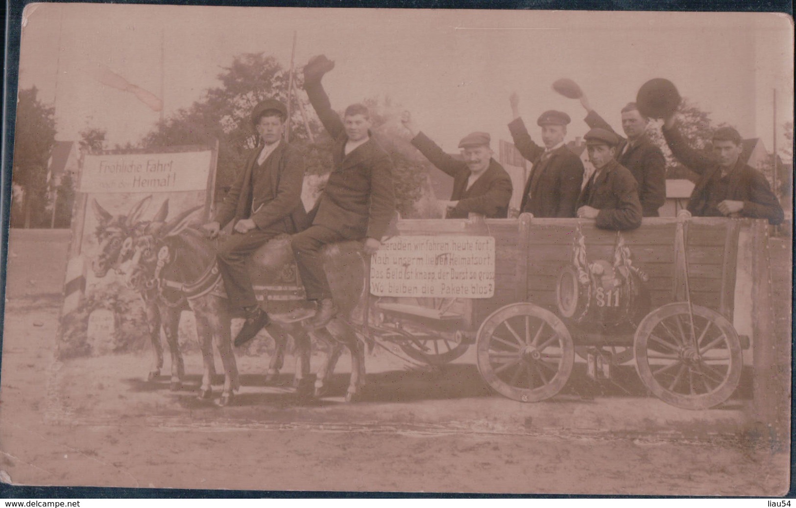 CARTE PHOTO Zossen 1916 Fröliche Fahrt Von Der Heimat - Zossen