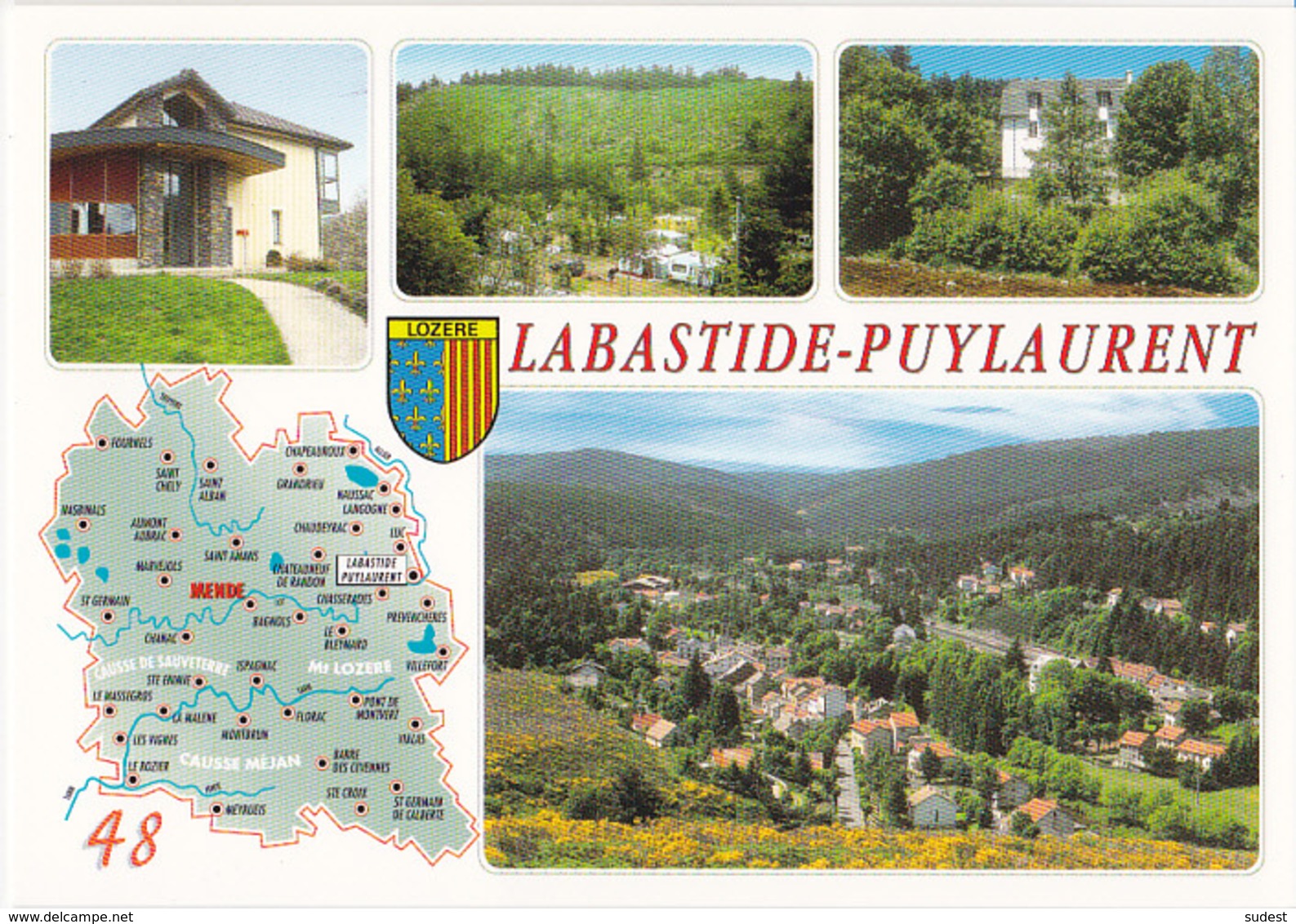 CPM 48 ,Labastide-Puylaurent, Multivues Cellard Z 790511,  Non écrite - Cartes Géographiques