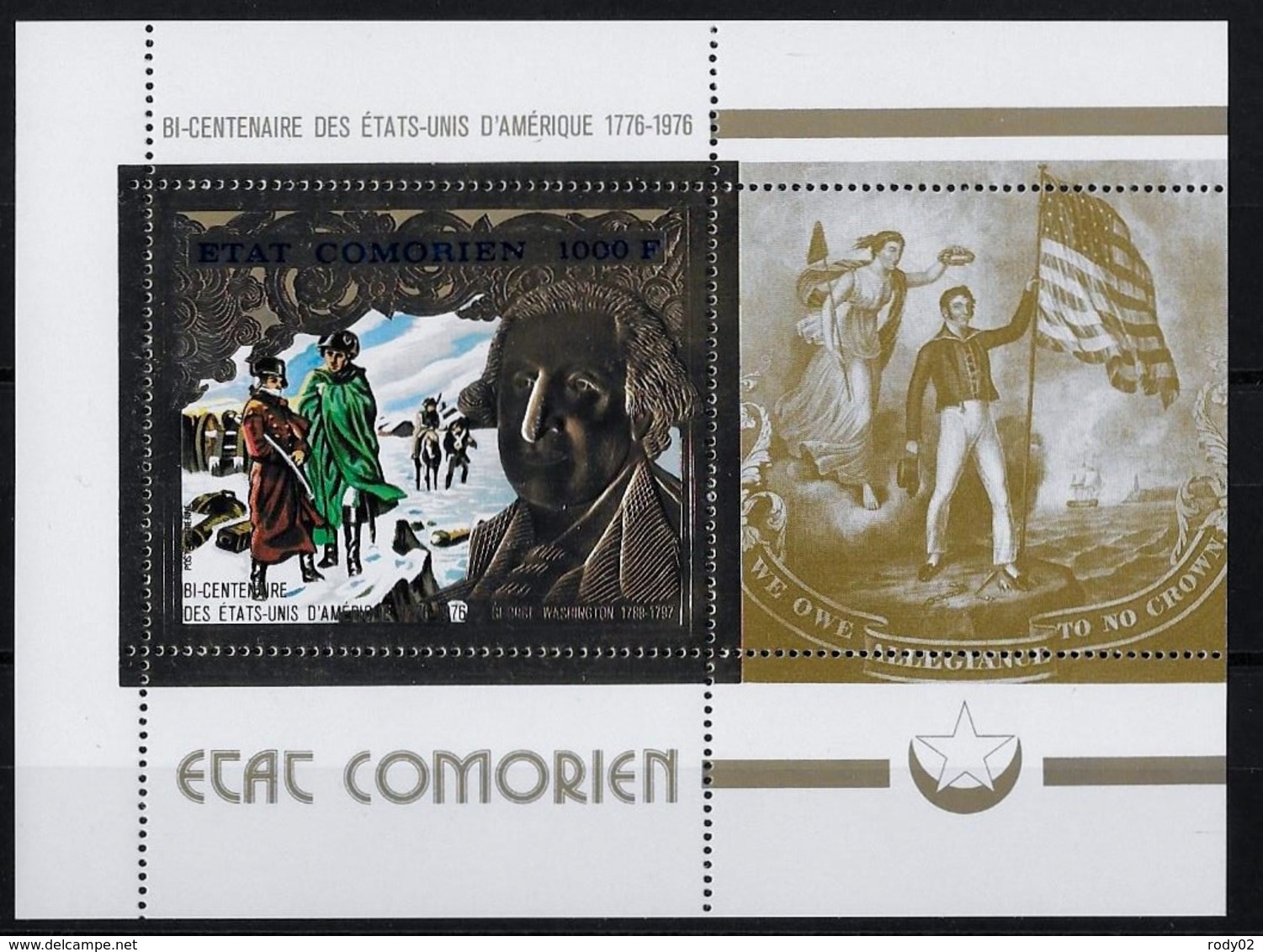 COMORES - BI-CENTENAIRE DES ETATS-UNIS - TIMBRES OR - PA 100 ET 113 - NEUF** - Us Independence