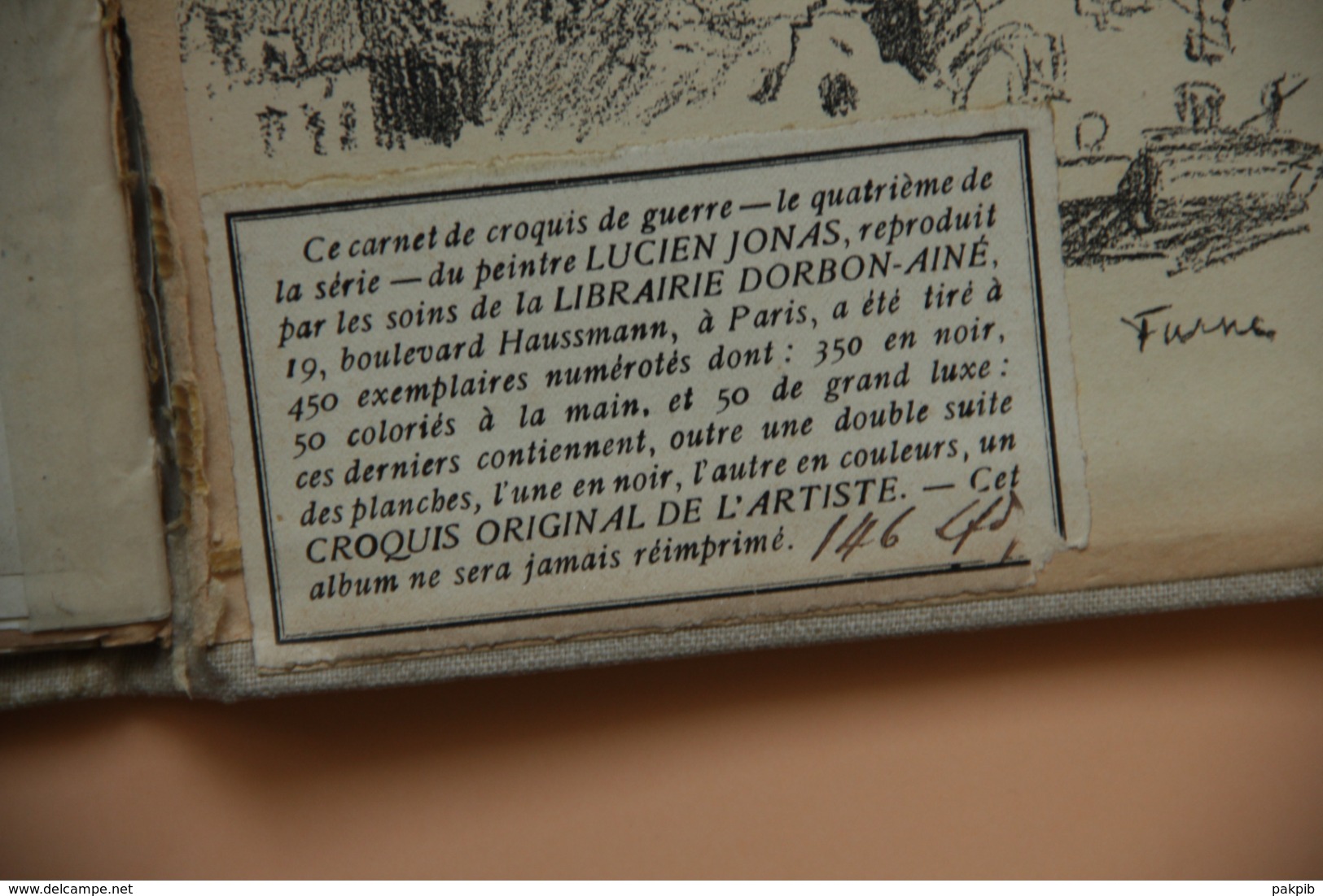 LUCIEN JONAS RECUEIL DE CROQUIS DE GUERRE WW1 RARE