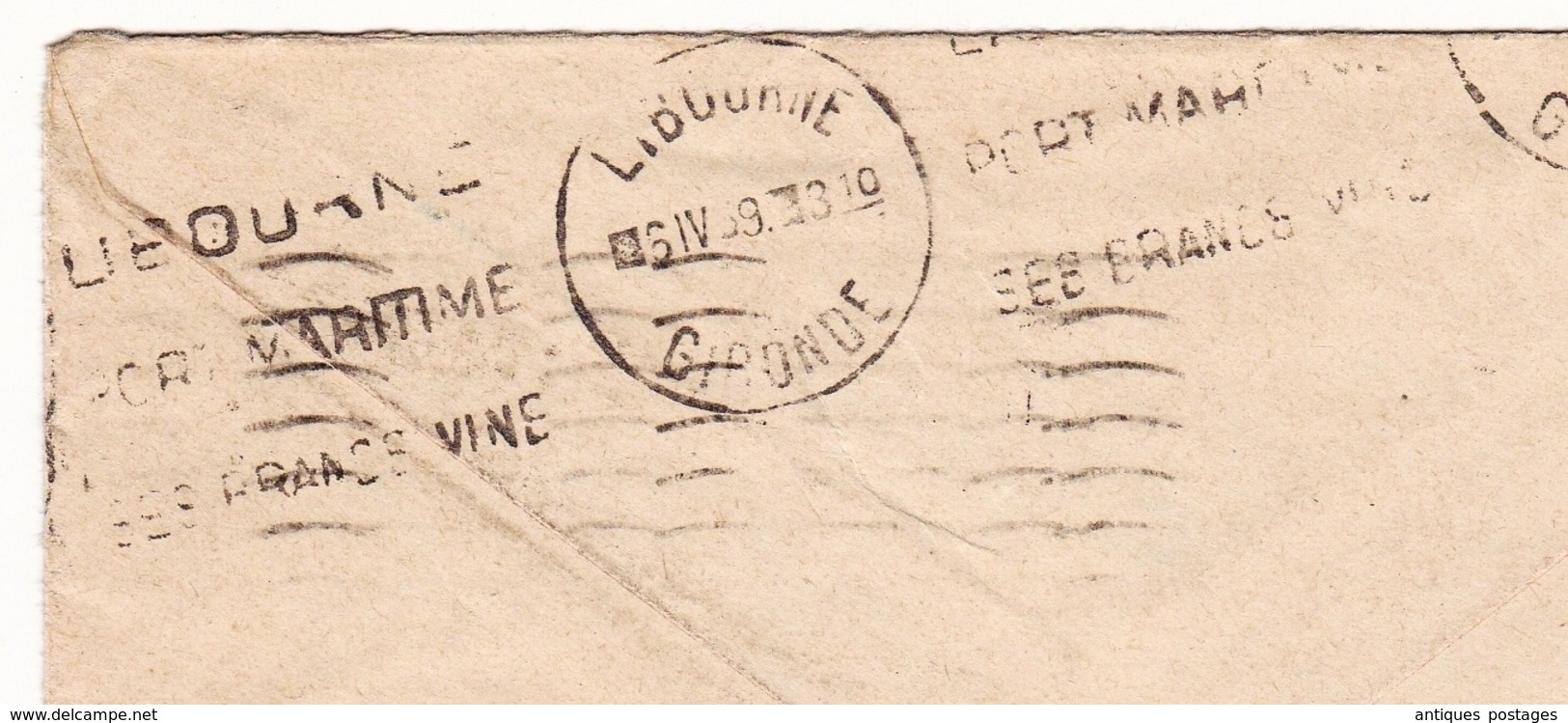 Lettre 1939 Versailles Yvelines Timbre Jean Jaurès 40 Centimes Libourne Gironde - Covers & Documents