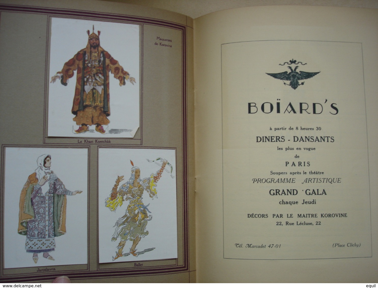 deux Programmes de L' Opéra Privé de Paris.RUSSE première saison.datés 1929 Prince Igor de Borodine et TSAR SALTAN