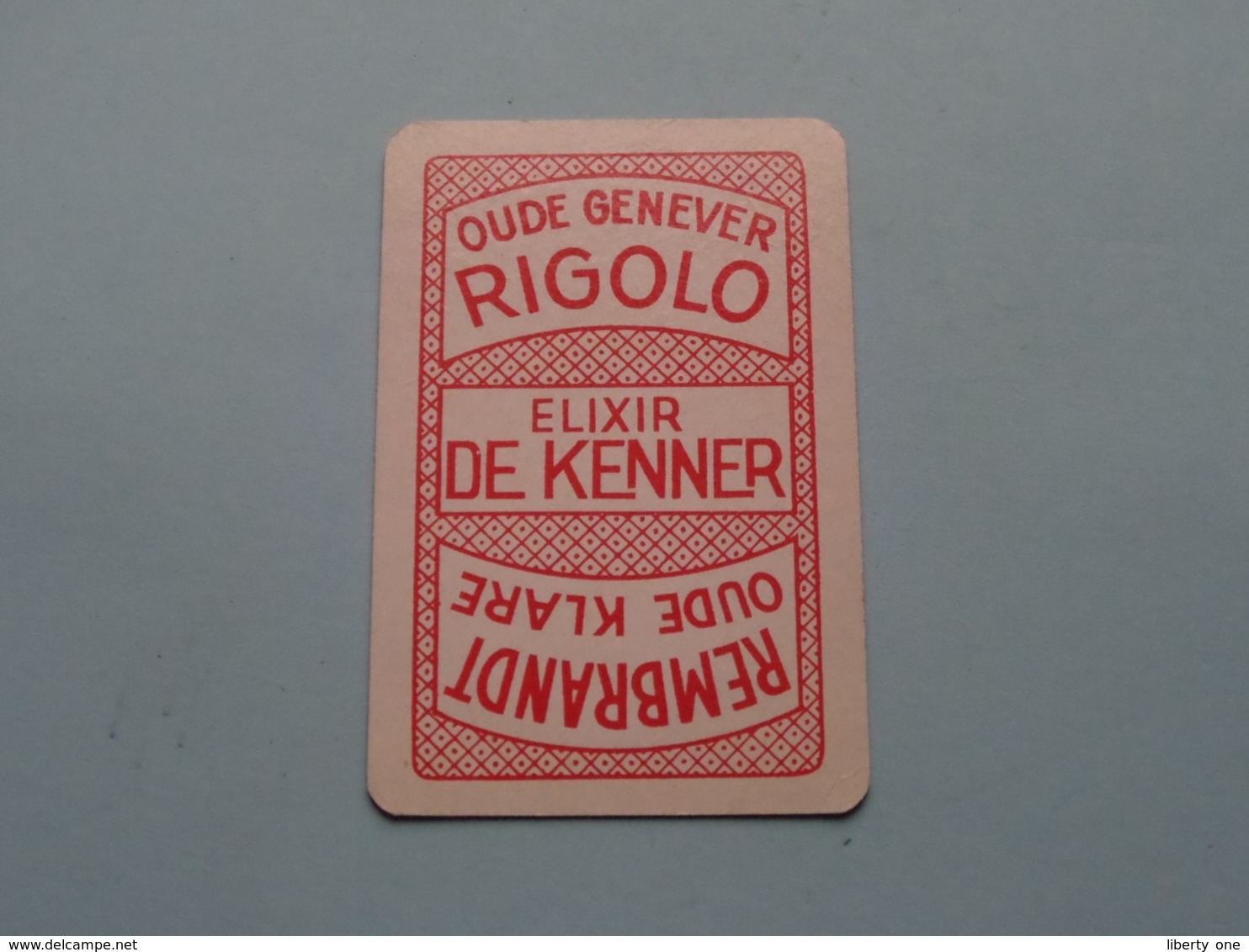 RIGOLO Oude Genever Elixir De Kenner REMBRANDT Oude Klare ( Harten 8 ) ( Details - Zie Foto's Voor En Achter ) ! - Speelkaarten