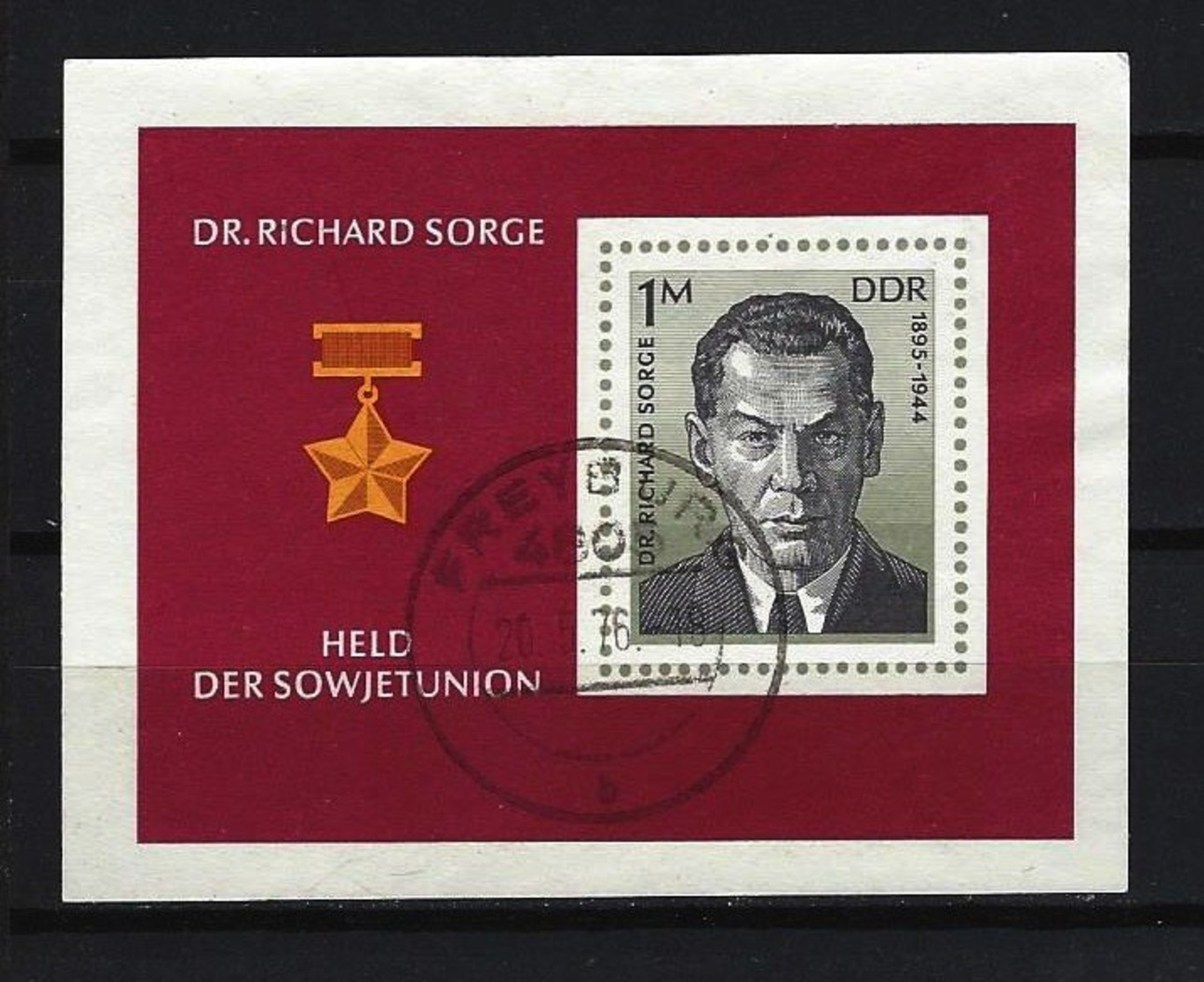 DDR - Block Nr. 44 Dr. Richard Sorge Gestempelt FREYBURG - Sonstige & Ohne Zuordnung