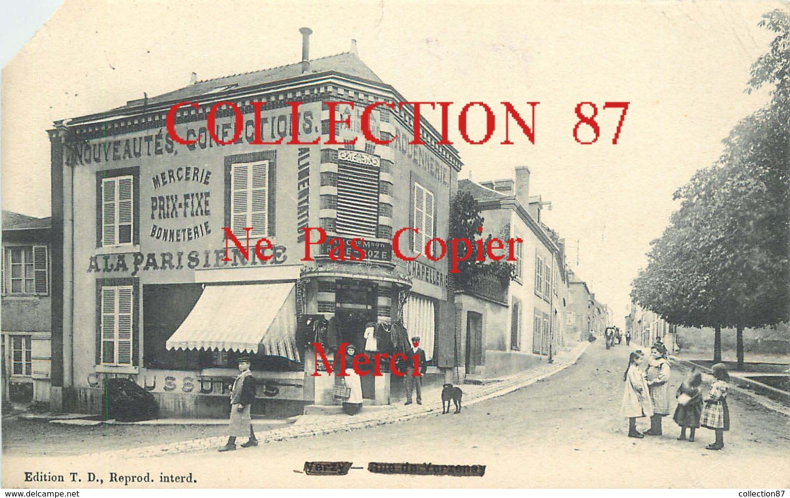 ☺♦♦ 51 - VERZY - COMMERCE MERCERIE BONNETERIE RUE De VERZENAY - Verzy