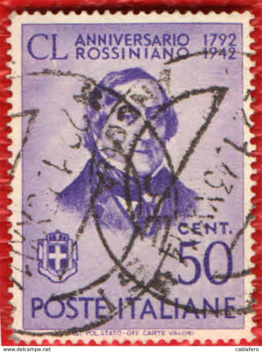 ITALIA REGNO - 1942 - 150° ANNIVERSARIO DELLA NASCITA DI GIOACCHINO ROSSINI - USATO - Used