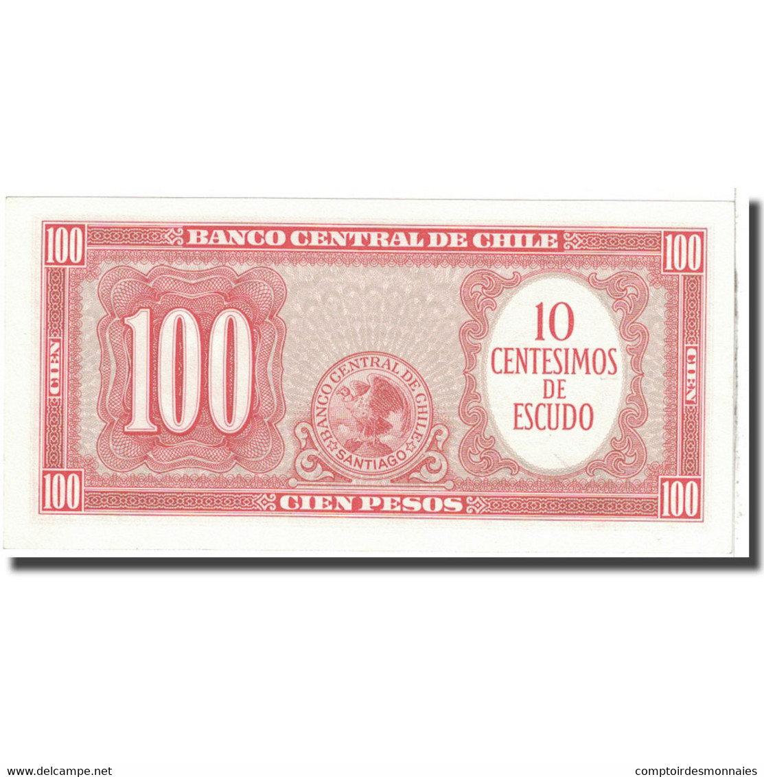 Billet, Chile, 10 Centesimos On 100 Pesos, KM:127a, NEUF - Chili