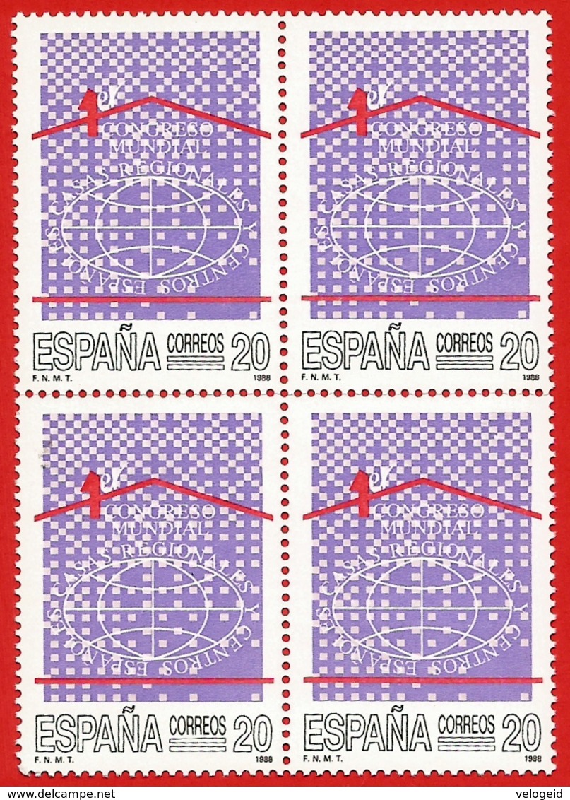 España. Spain. 1988. B4. Congreso Mundial De Casas Regionales Y Centros Españoles - Nuevos