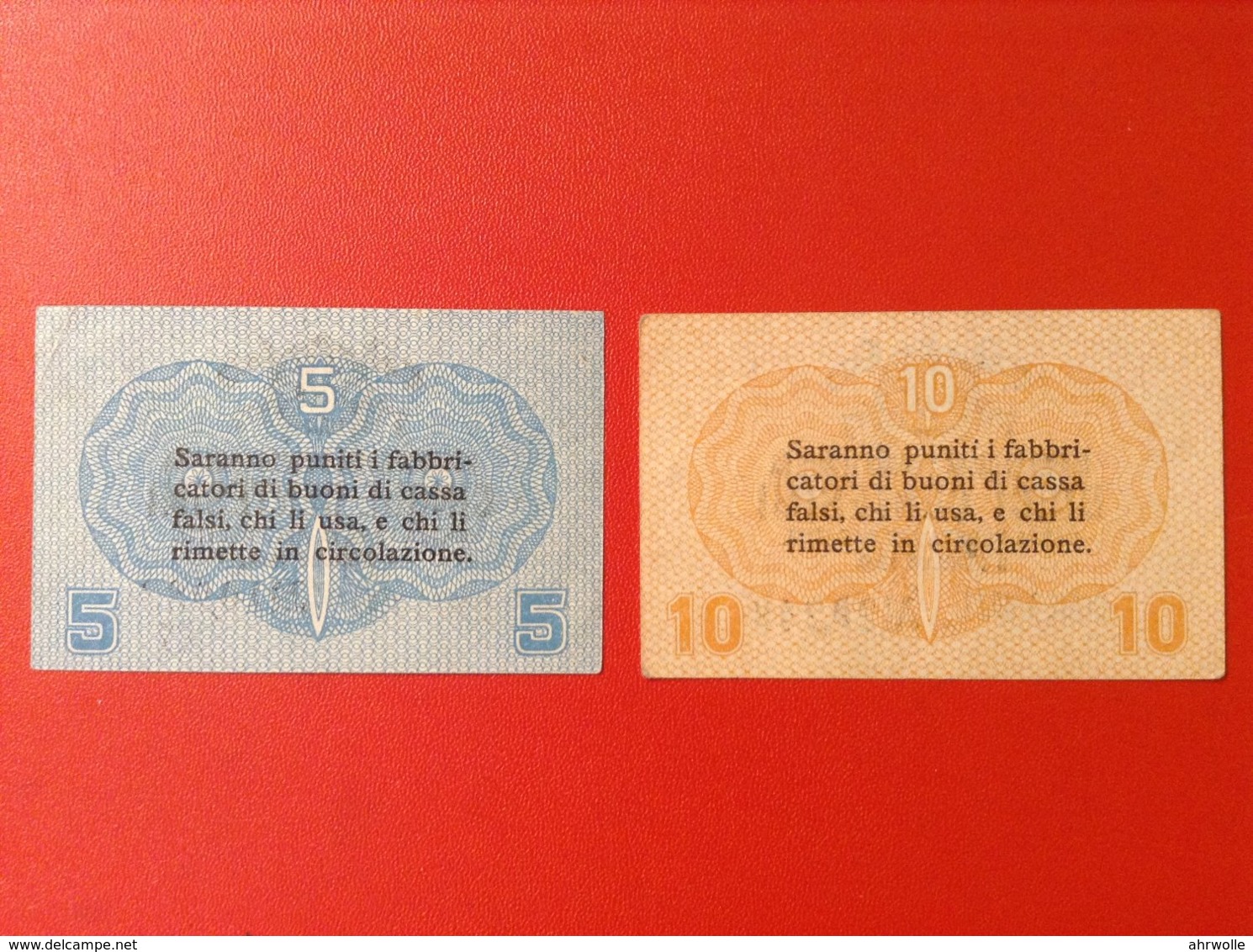 Geldscheine Italien 5 Cinque Und 10 Dieci Centesimi 1918 Cassa Veneta Dei Prestitl - Andere & Zonder Classificatie