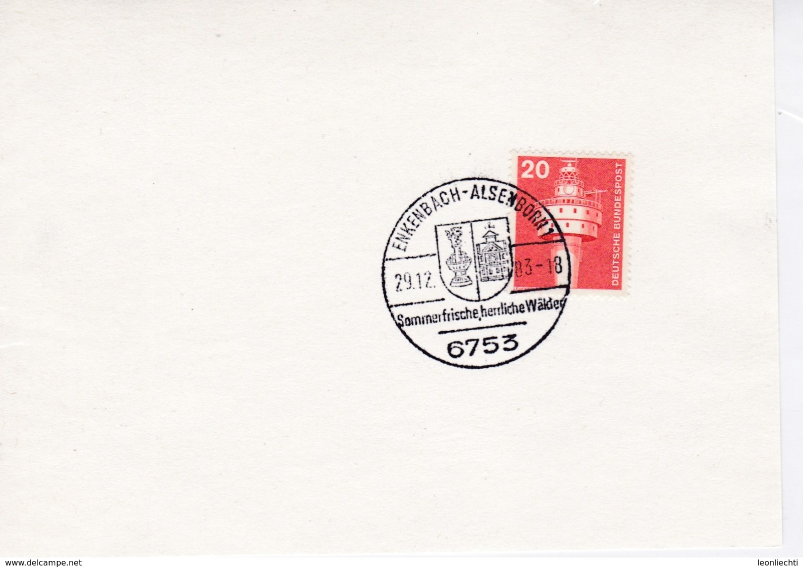 BRD Mi: 848 Leuchtturm. K Stempel. 6753 Enkenbach-Alsenborn. 29.12.1983 - Franking Machines (EMA)