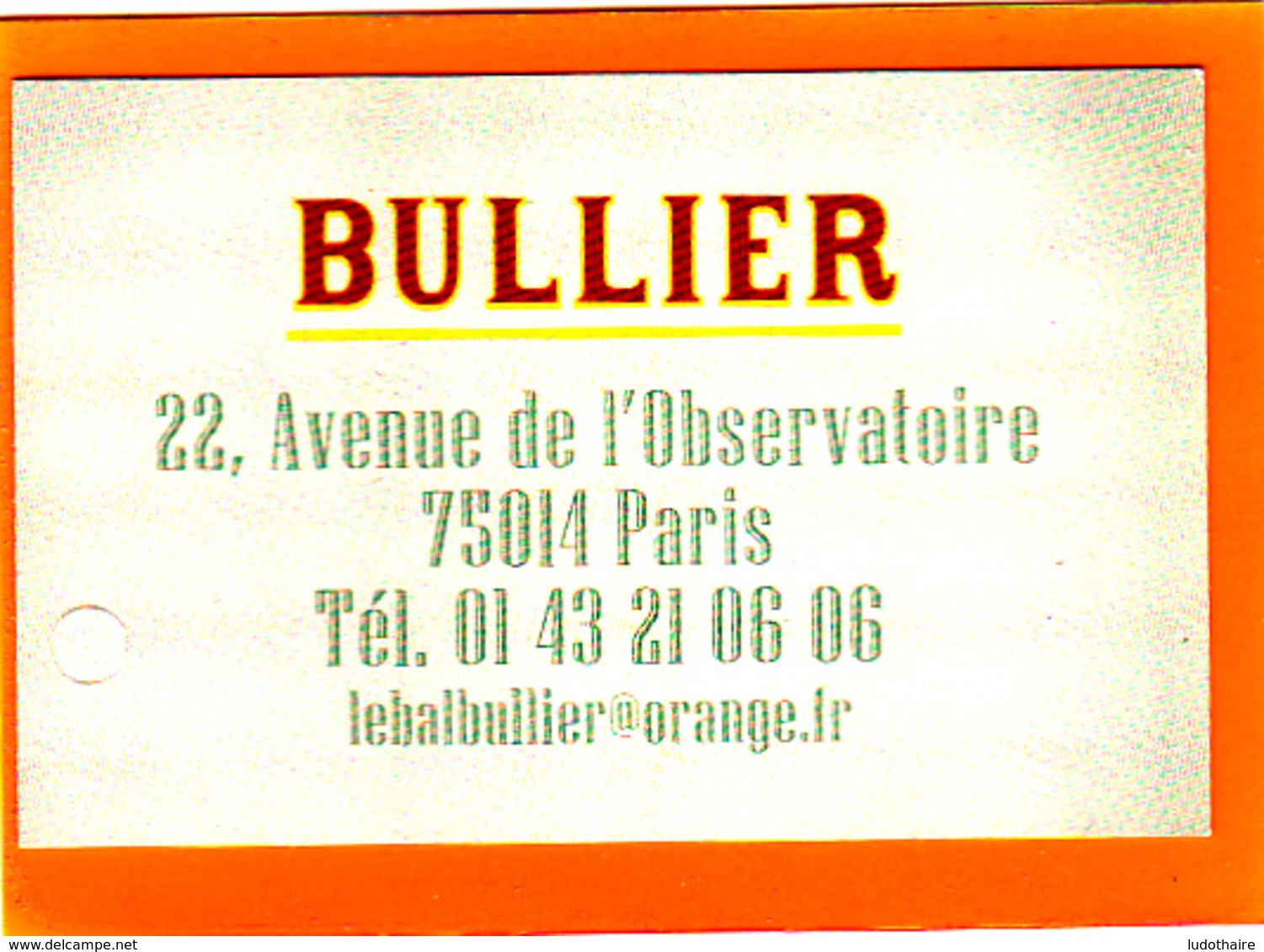 Café-Restaurant BULLIER Montparnasse / Observatoire / Paris 14 - Cartes De Visite