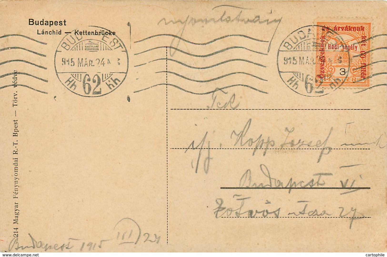 Hongrie - Budapest - Patriotic Postcard In 1915 - Hazafias Képeslap WW1 - Bridge - Hongrie