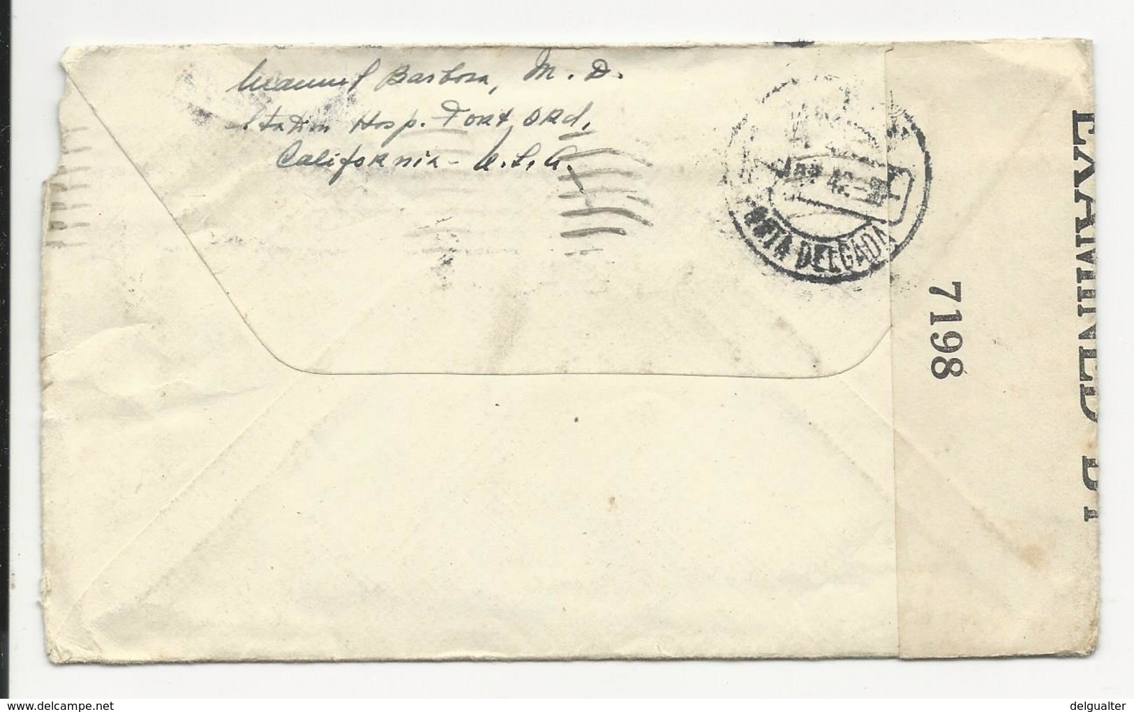 Cover - USA - Fortord - 1942 - Examined - Covers & Documents