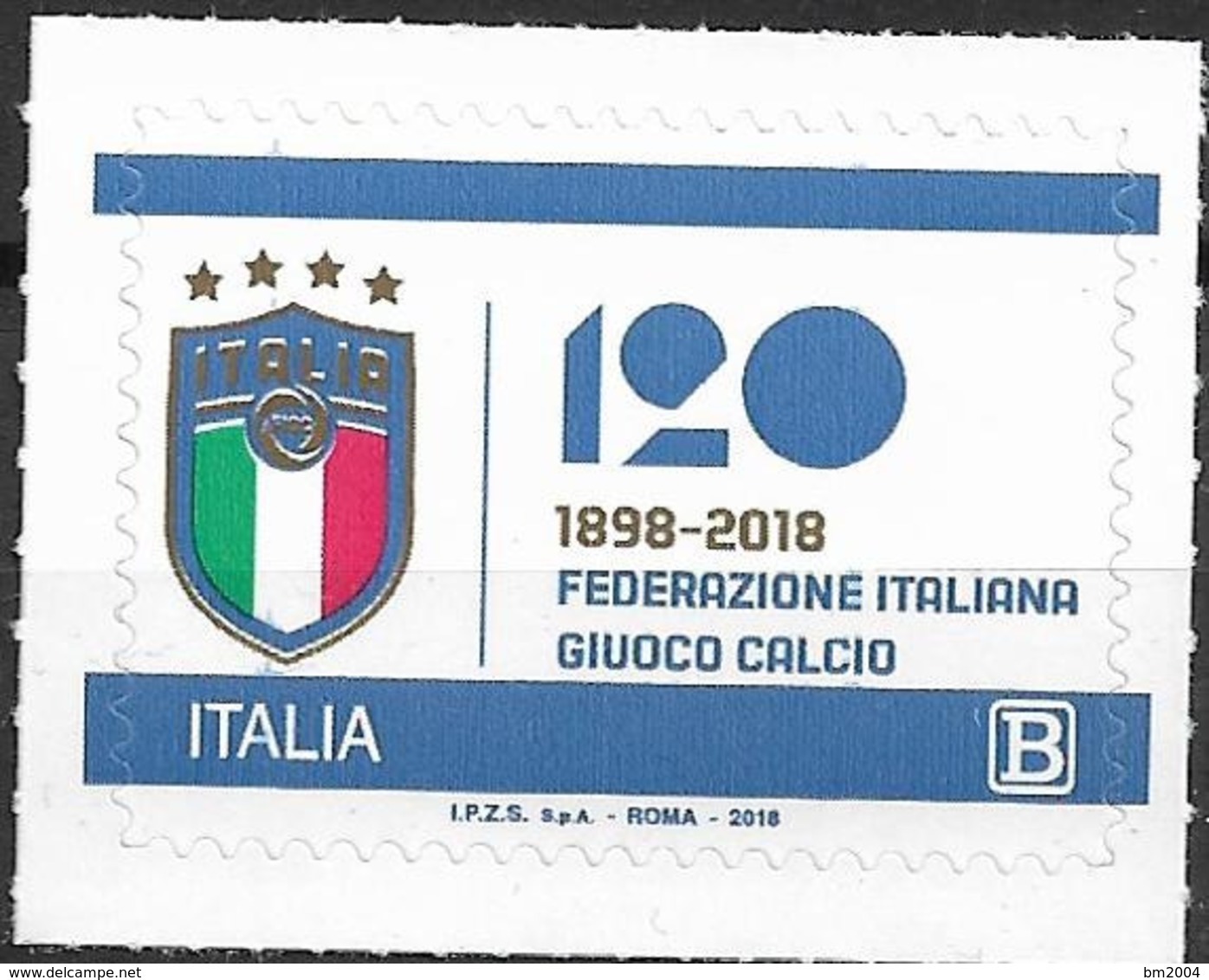 2018 Italien Mi.4056**MNH   120 Jahre Italienischer Fußball-Dachverband „Federazione Italiana Giuoco Calcio - 2011-20: Mint/hinged