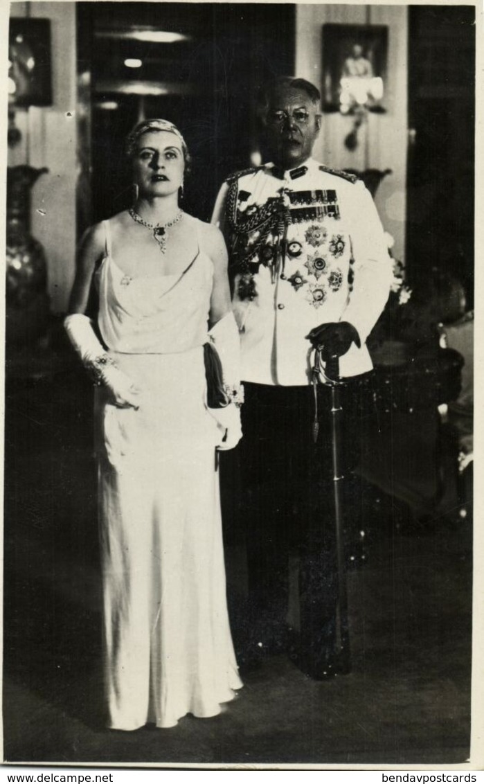 Malay Malaysia, JOHOR JOHORE, Sultan Ibrahim & Helen Bartholomew (1930s) RPPC (2 - Malaysia