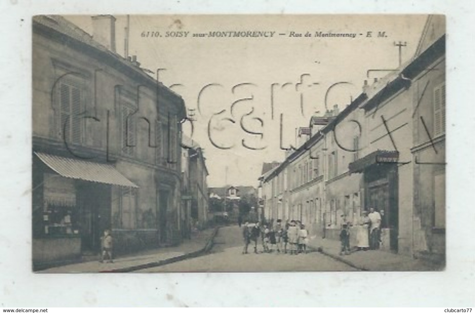 Soisy-sous-Montmorency (95) : La Rue De Montmorency Prise Au Niveau De Magasins Dont Boucherie En 1920 (animé) PF. - Soisy-sous-Montmorency