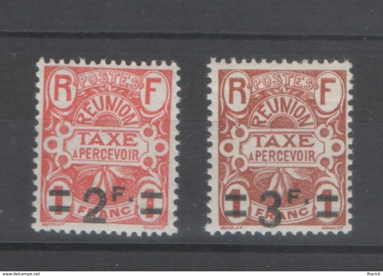 REUNION TAXES Yv 14/5 XX MNH - - Timbres-taxe