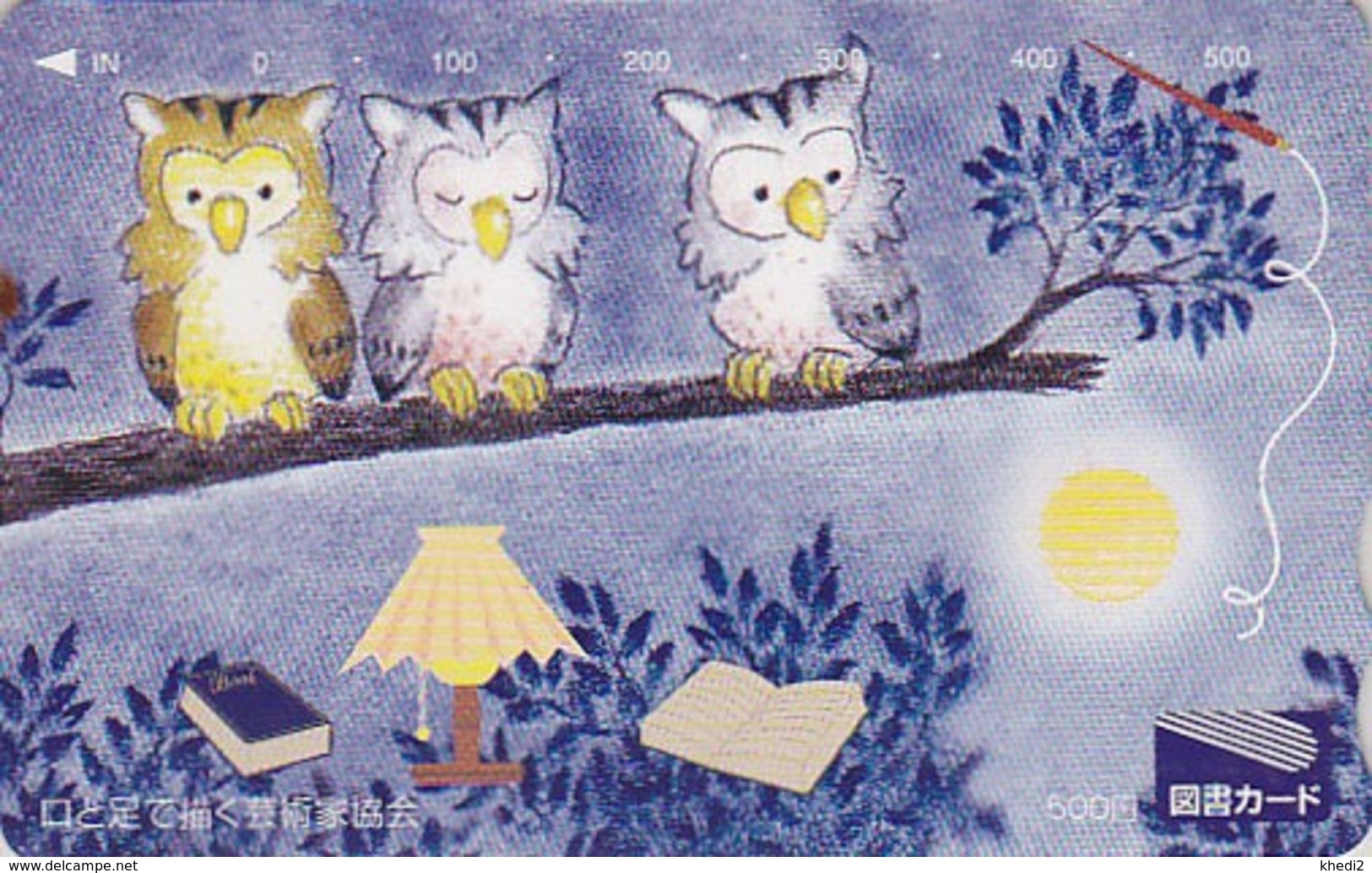 Carte Prépayée Japon - ANIMAL - OISEAU - HIBOU Chouette & Soleil - OWL BIRD & Sun  - Japan Prepaid Tosho Card - 4300 - Eulenvögel